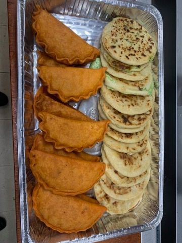 Party tray of tacos and tortillas from So Sabroso