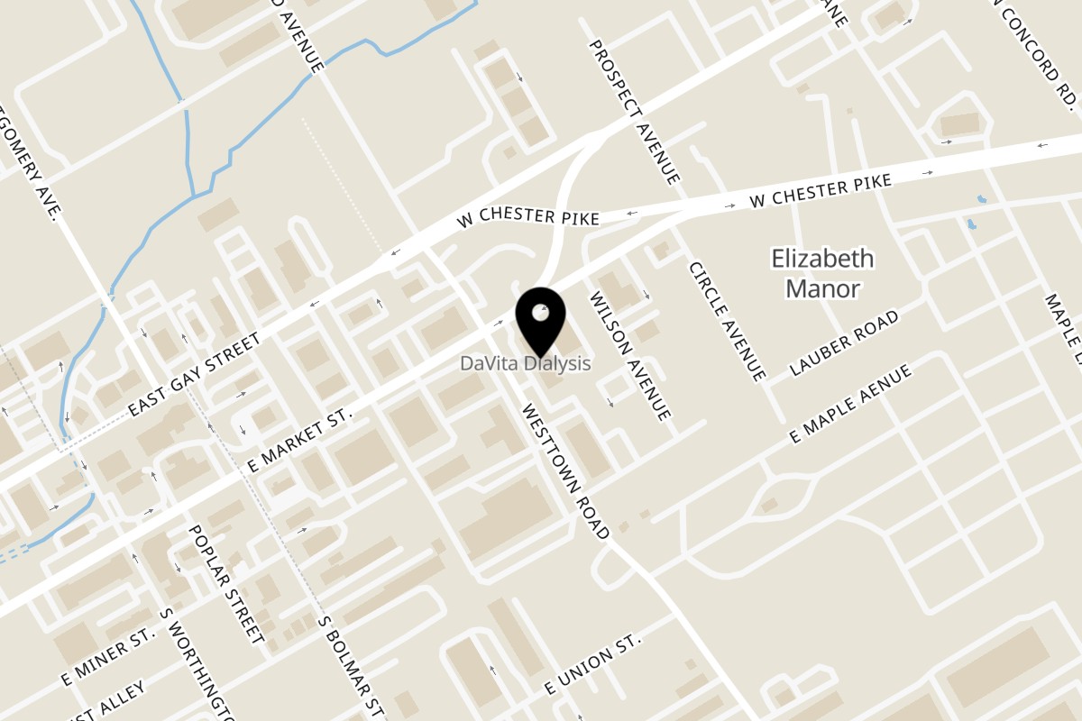 Map showing the location of So Sabroso on 105 Westtown Rd in West Chester